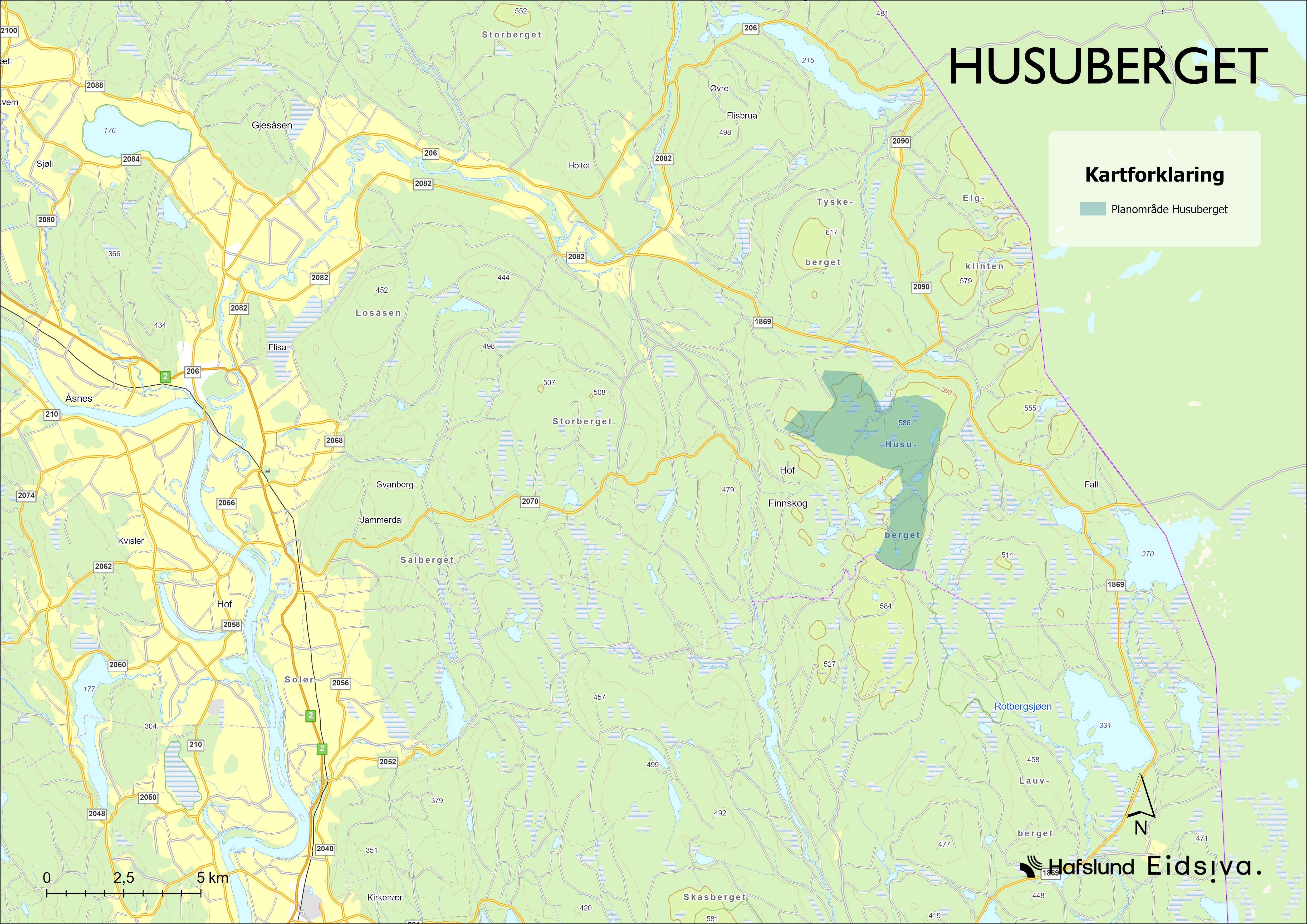 Husuberget vindkraftverk planområde